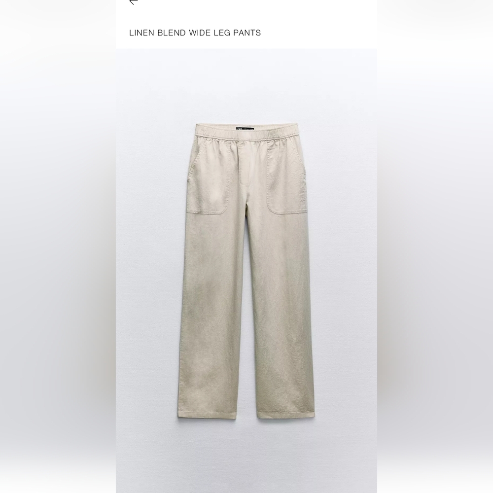 Zara linen blend wide leg pants NWT